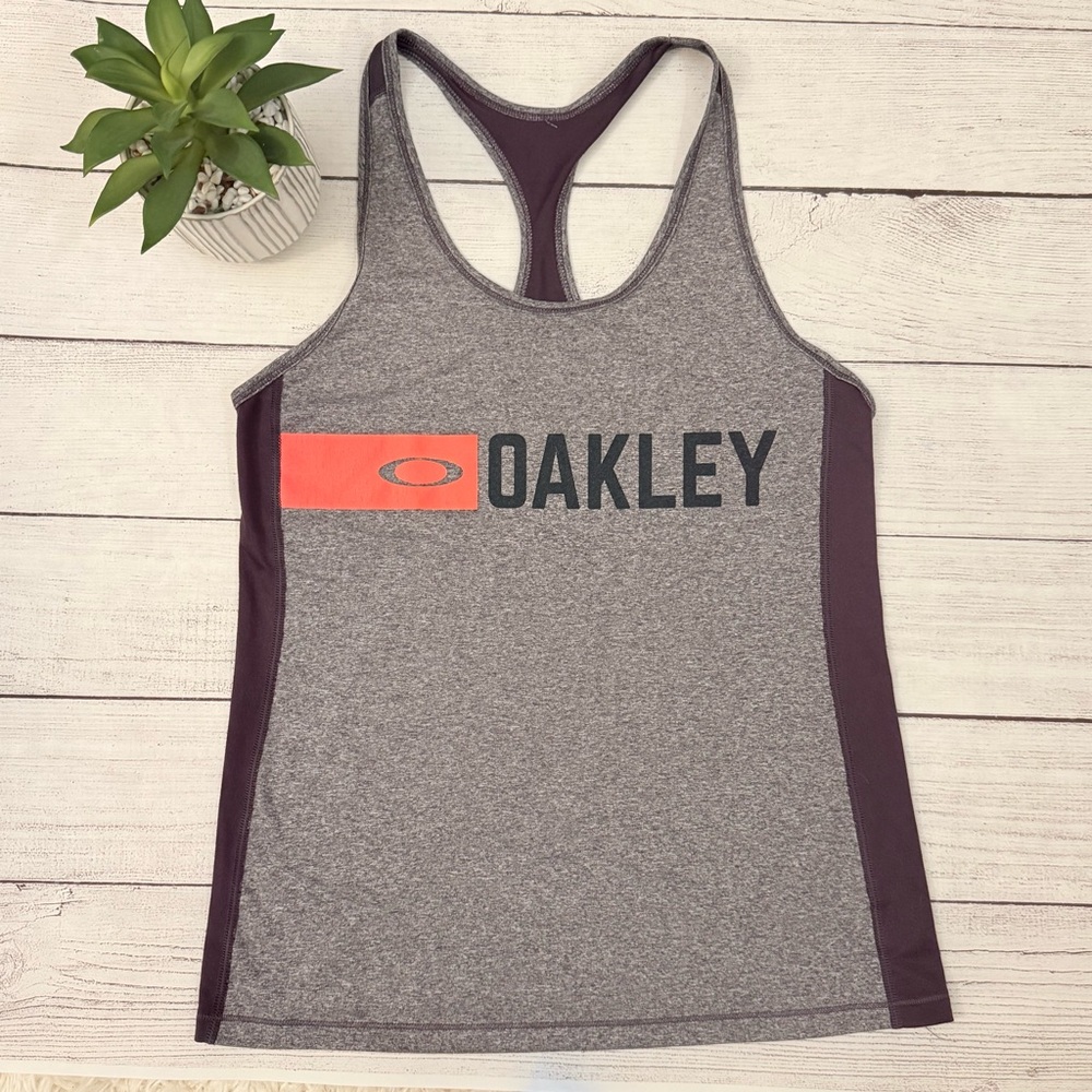 Oakley Gray Fitted Tank Top with Racerback